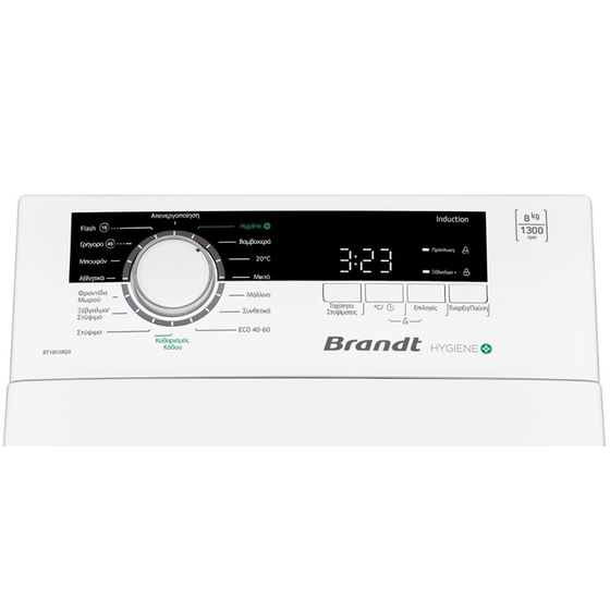 BRANDT BT38038QG 8 kg 1.300 Στροφές Λευκό Πλυντήριο Ρούχων image 1